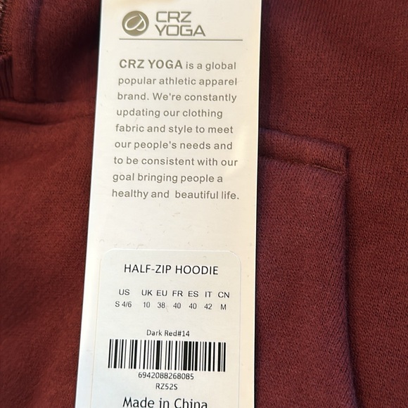 Fleece Lined Half Zip Hoodies with Thumb Holes - Picture 6 of 7